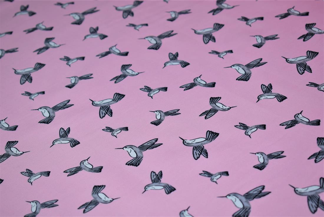 Pigeons Print Cotton Fabric