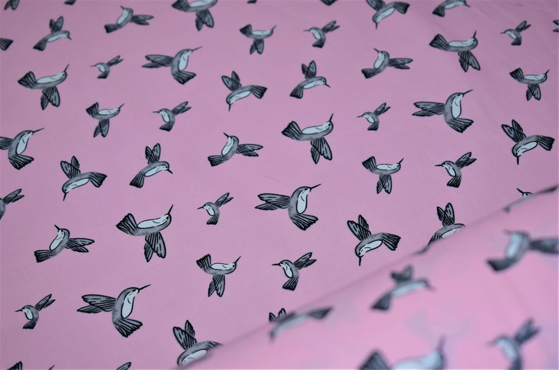 Pigeons Print Cotton Fabric