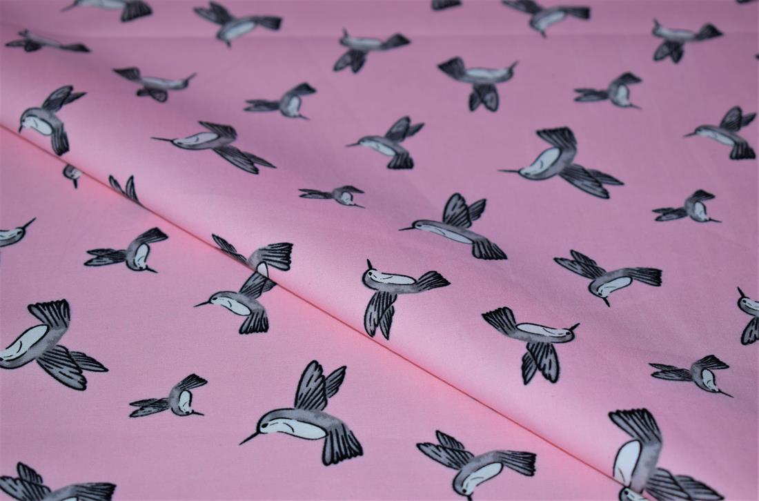 Pigeons Print Cotton Fabric