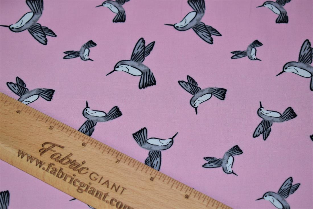 Pigeons Print Cotton Fabric