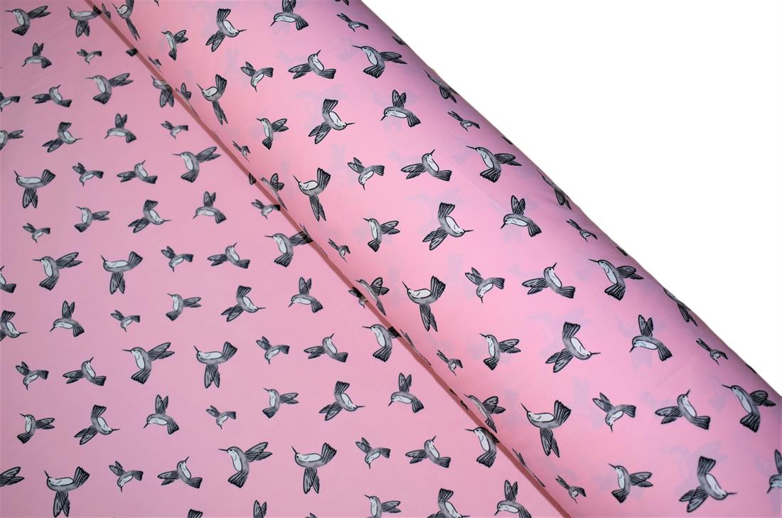 Pigeons Print Cotton Fabric