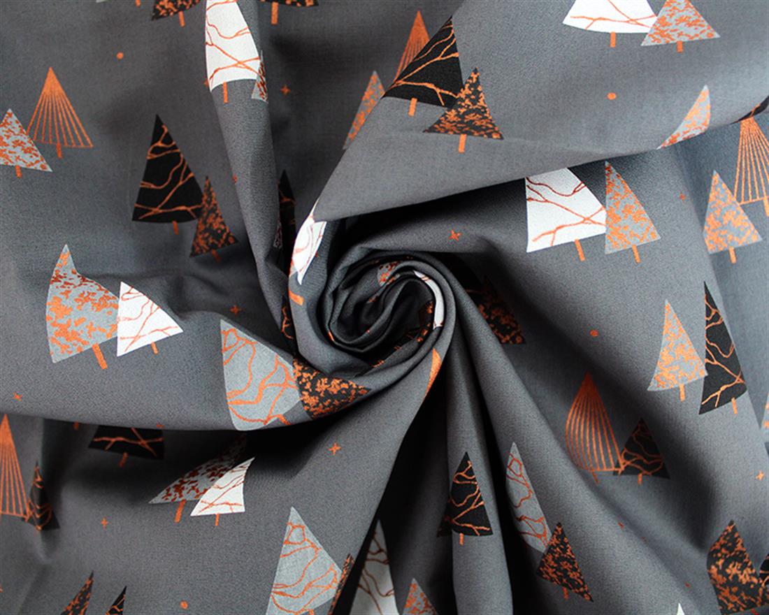 Contemporary Christmas Trees Cotton Fabric
