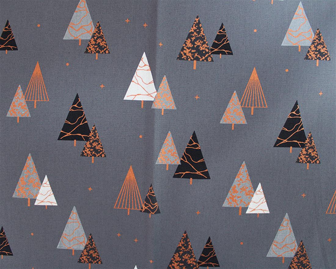 Contemporary Christmas Trees Cotton Fabric