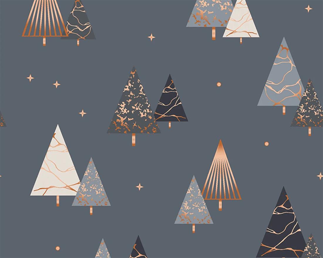 Contemporary Christmas Trees Cotton Fabric