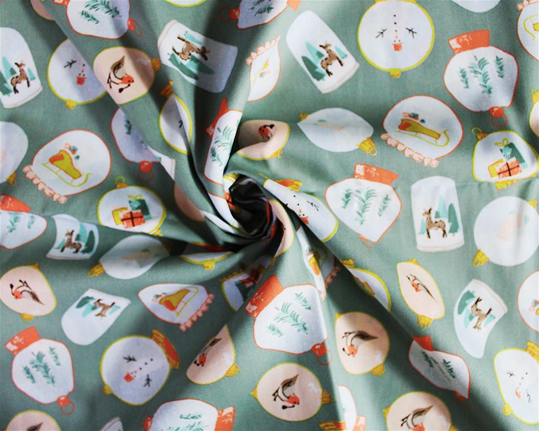 Snow Globe Christmas Cotton Is a Soft Fabric