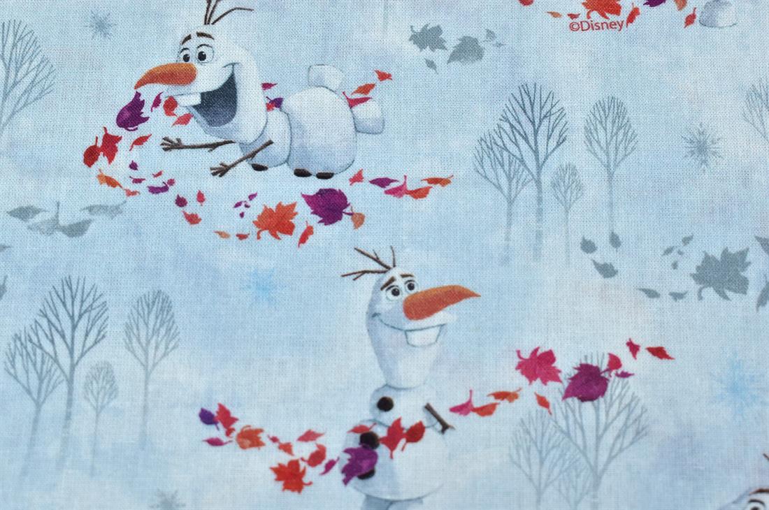 White & Blue Little Johnny Frozen Printed 100% Cotton Fabric