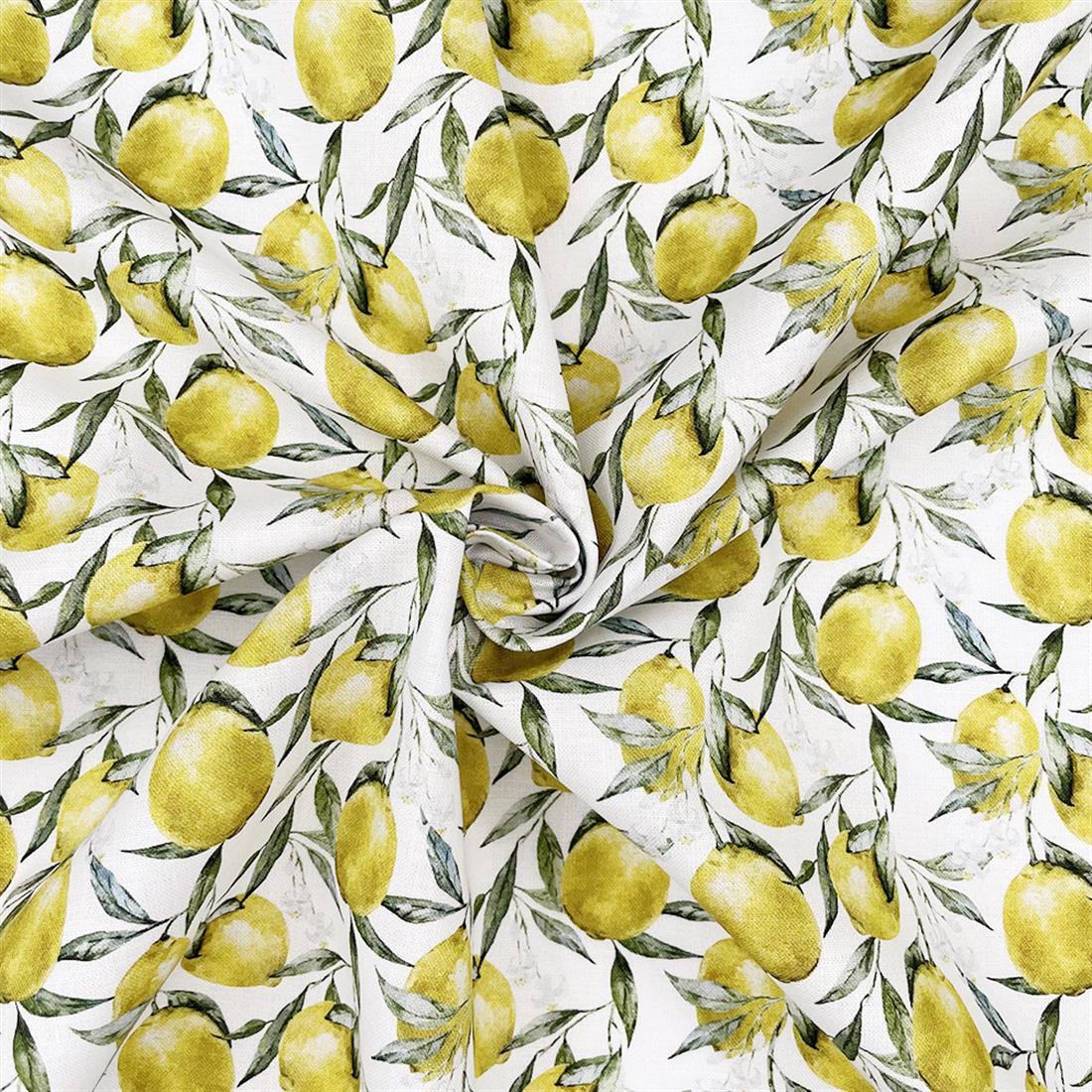 Lemon Lemons Printed Crafty Cottons Digitally 100% Fabric