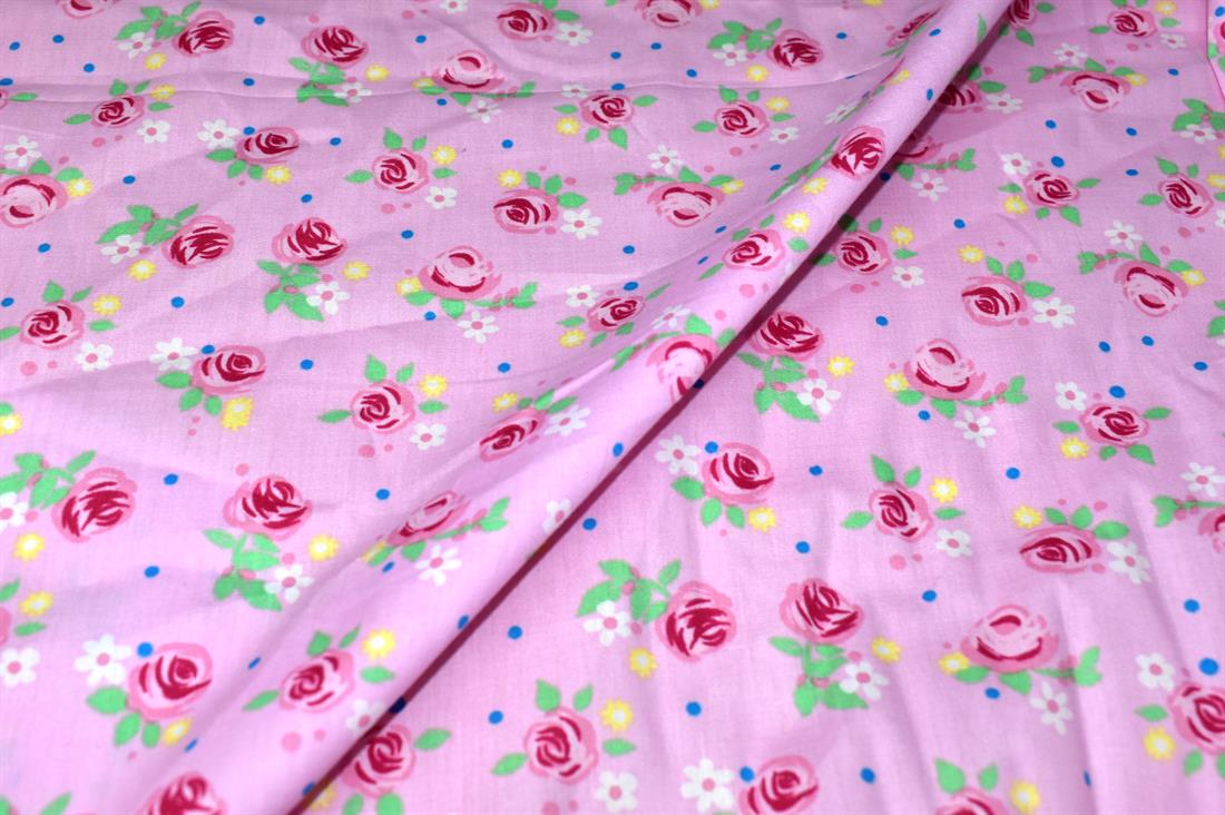 Pink Printed 100% Cotton Fabric