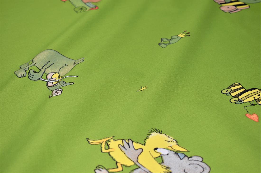 Lime Green Printed Disney 100% Cotton Fabric