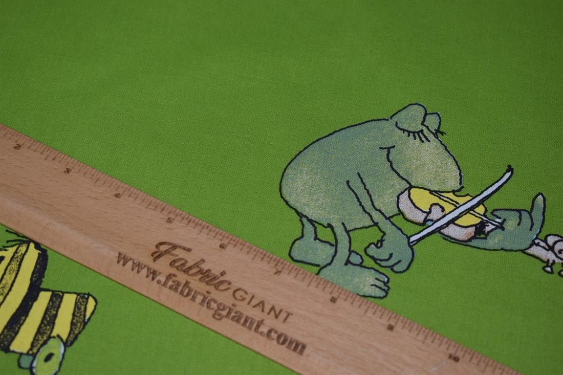 Lime Green Printed Disney 100% Cotton Fabric