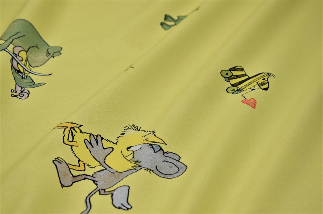 Yellow Printed Disney 100% Cotton Fabric