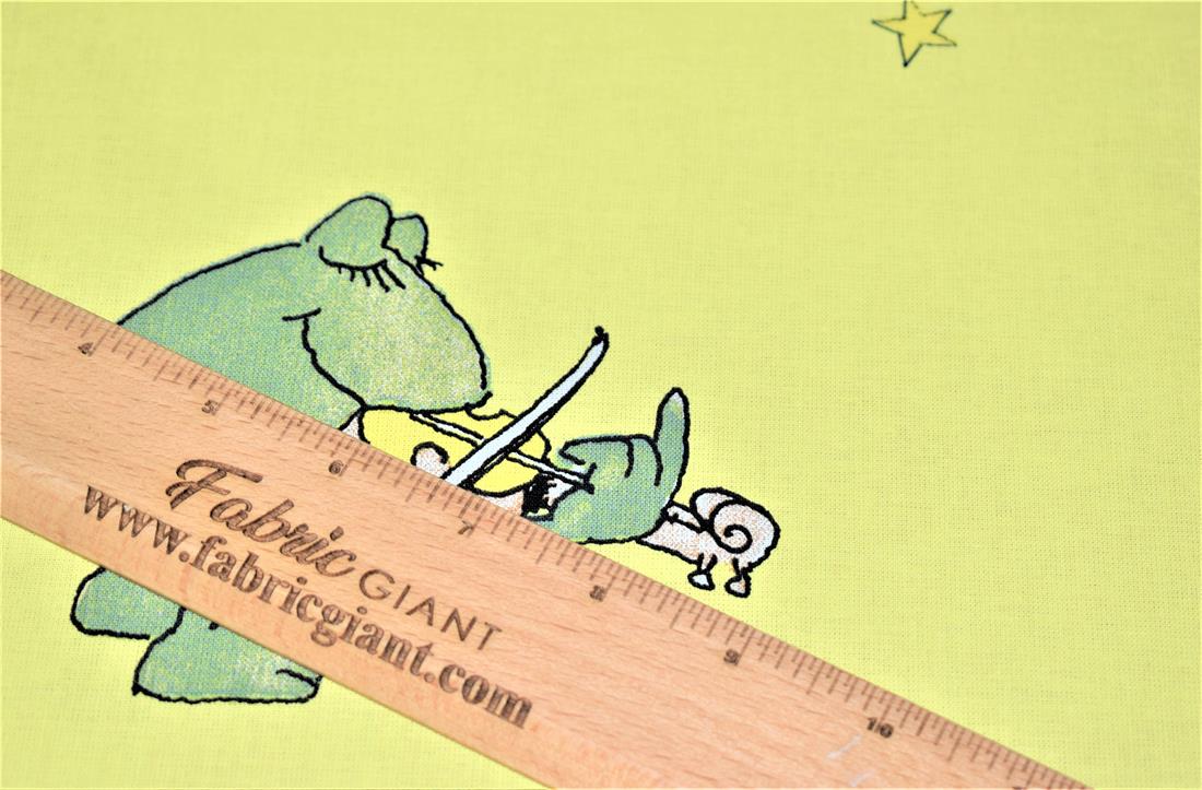 Yellow Printed Disney 100% Cotton Fabric