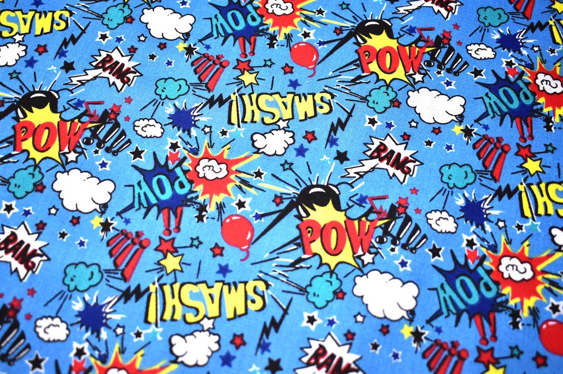 Blue Printed Paw-Smash Desing 100% Cotton Poplin, Lighting McQueen…