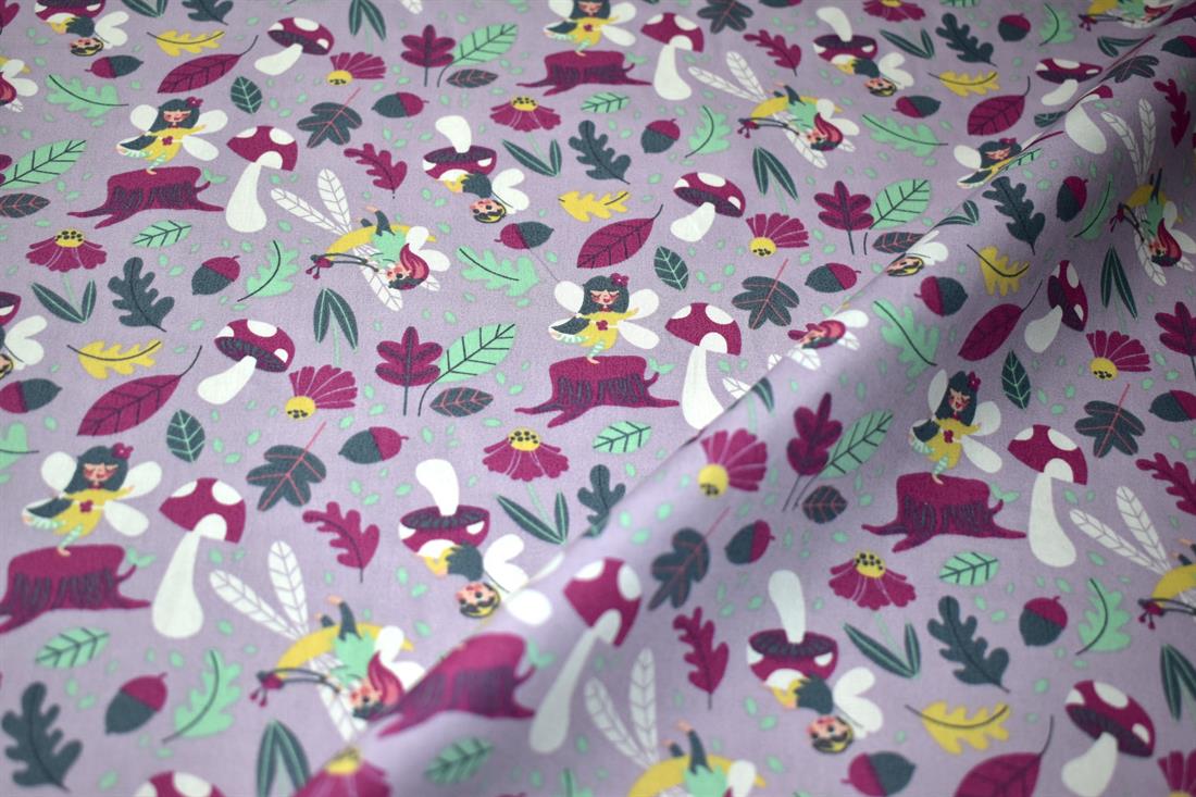 Light Lilac Printed 100% Cotton Poplin