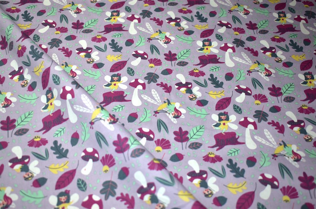 Light Lilac Printed 100% Cotton Poplin