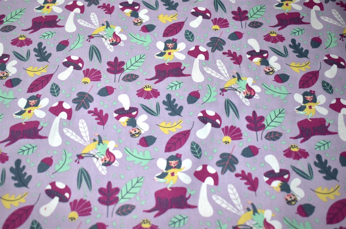 Light Lilac Printed 100% Cotton Poplin