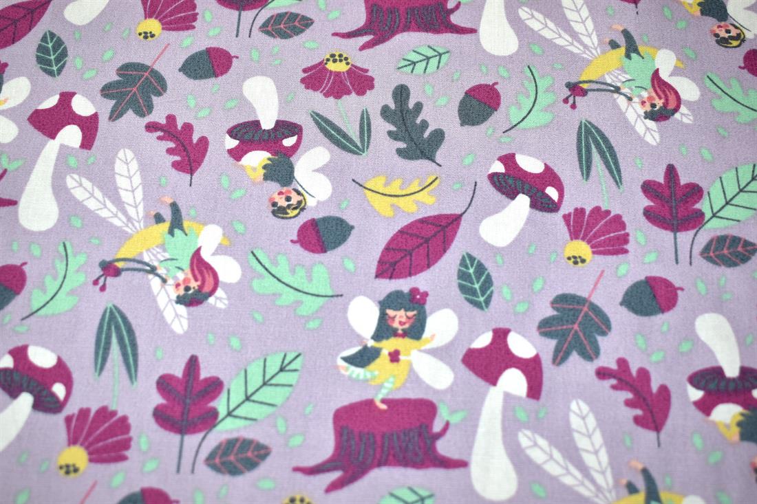 Light Lilac Printed 100% Cotton Poplin