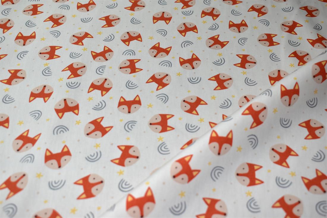 White Printed 100% Cotton Poplin