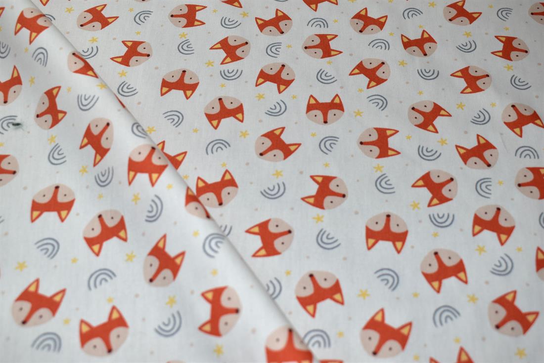 White Printed 100% Cotton Poplin