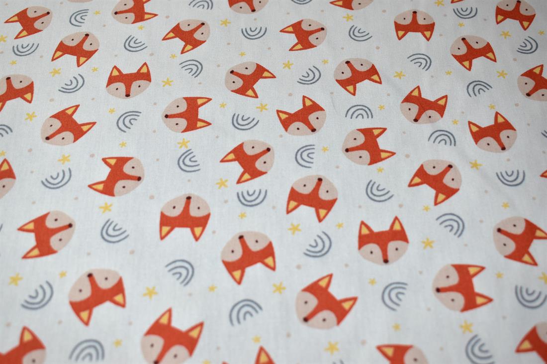 White Printed 100% Cotton Poplin