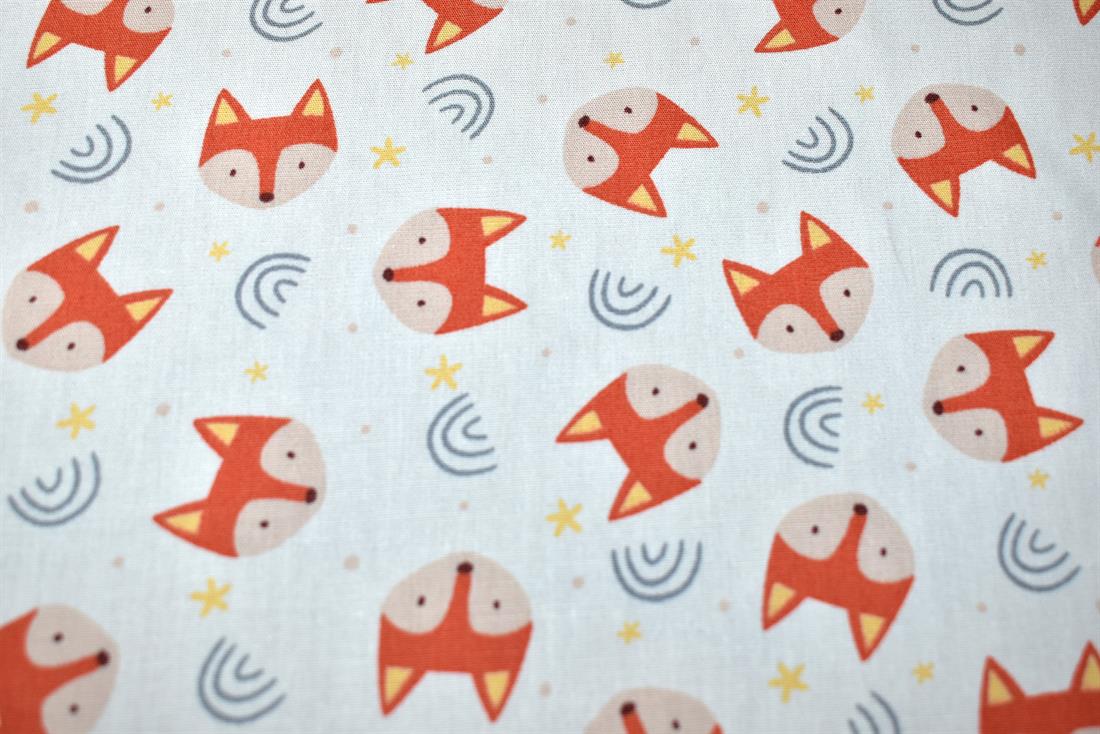 White Printed 100% Cotton Poplin
