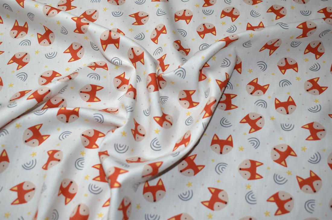 White Printed 100% Cotton Poplin