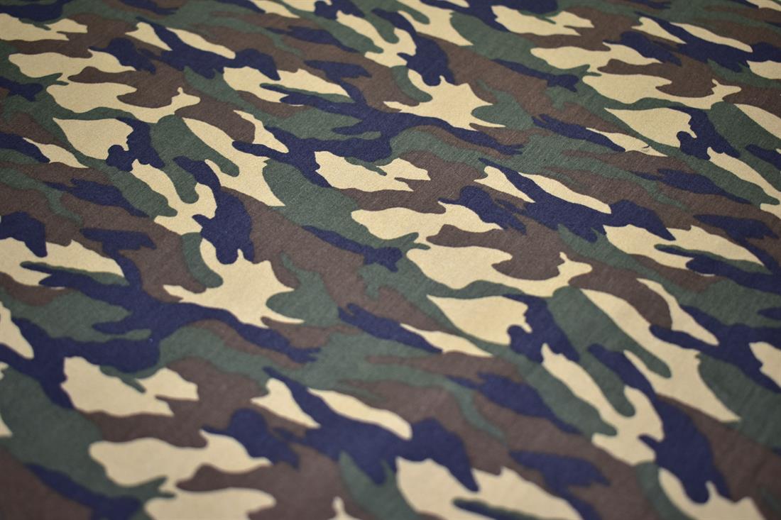 Brown & Green Camauflage Printed 100% Cotton Poplin