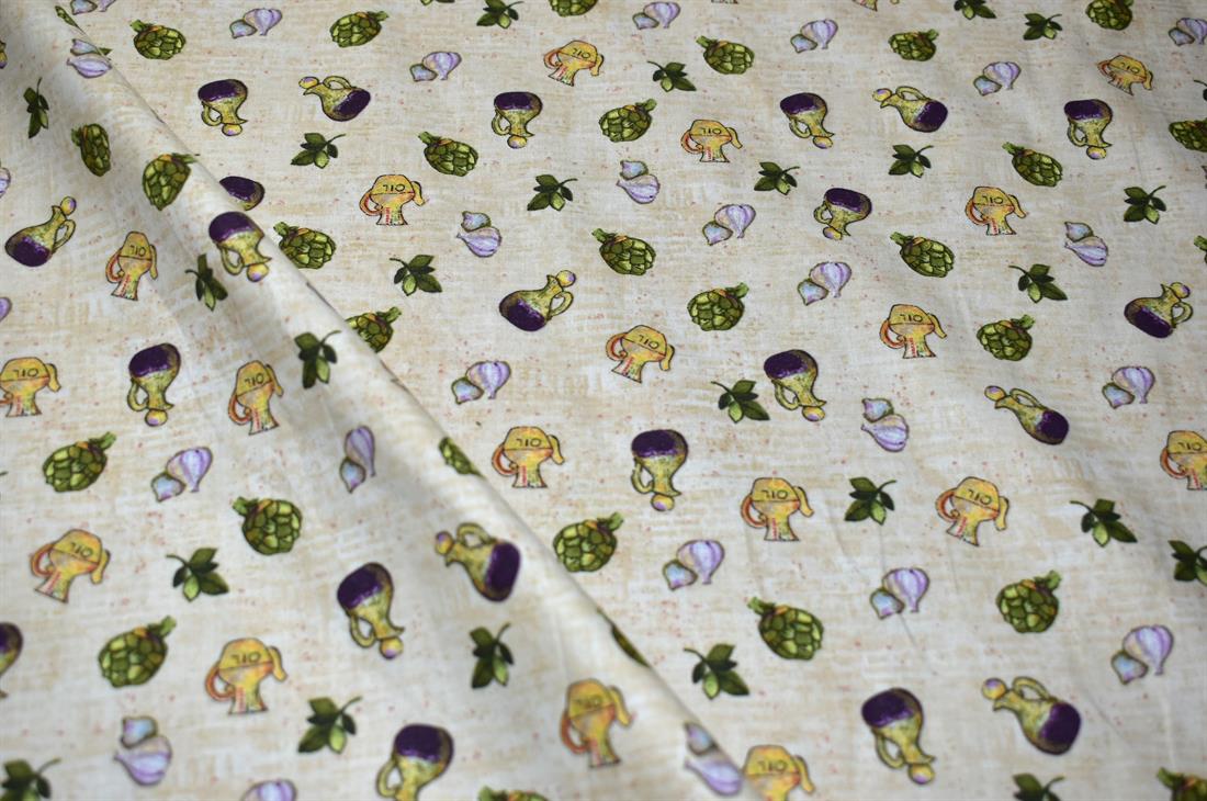 Beige Printed 100% Cotton Poplin