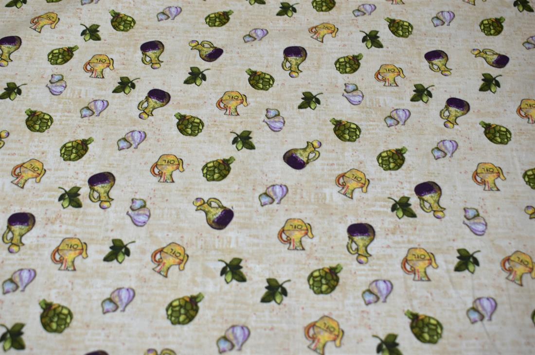Beige Printed 100% Cotton Poplin