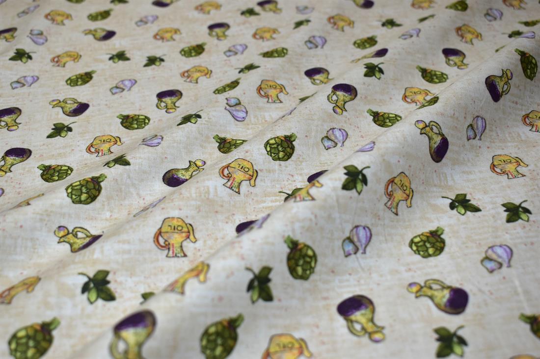 Beige Printed 100% Cotton Poplin