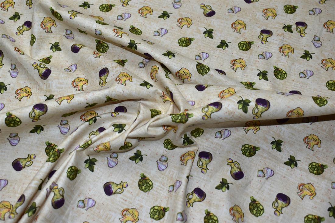 Beige Printed 100% Cotton Poplin