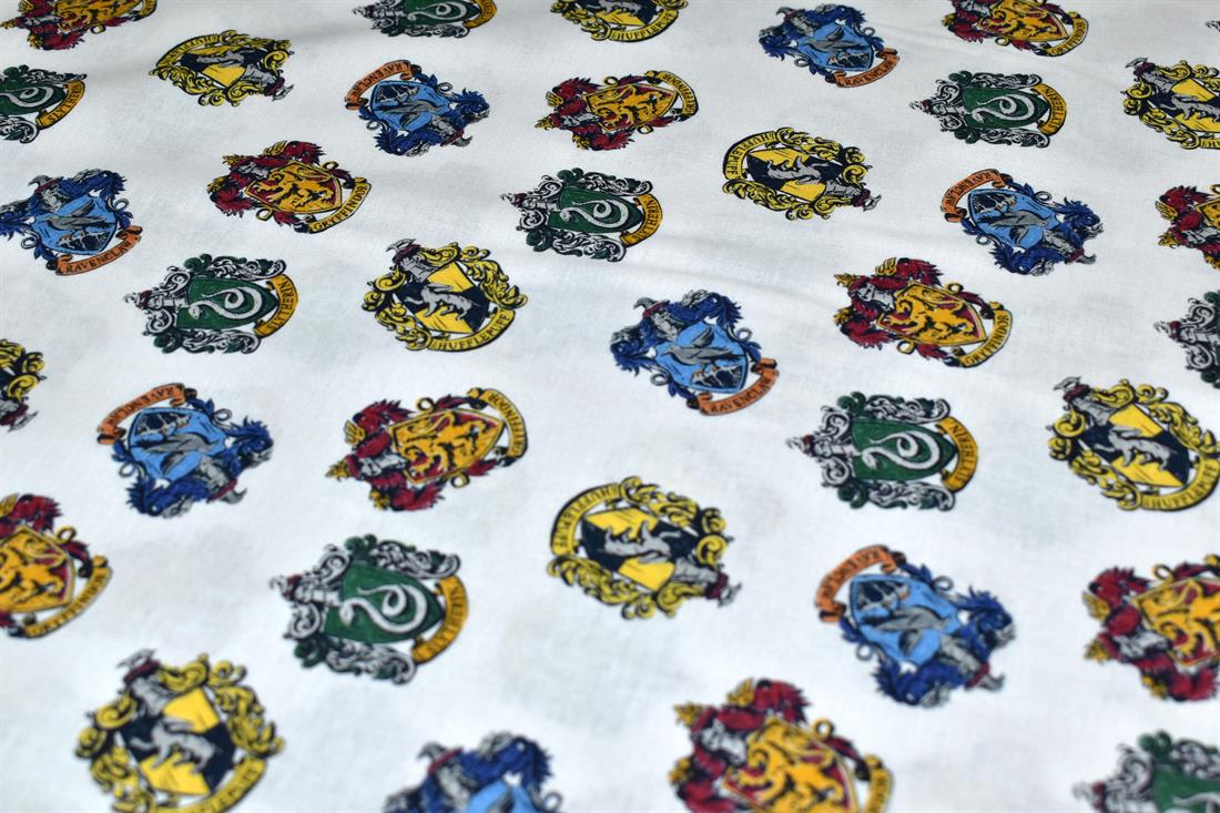 White Harry Potter Badges Cotton Little Johnny Printed 100% Fabric