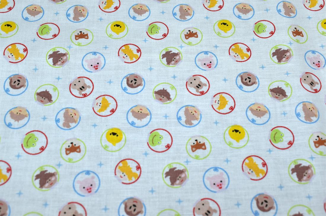 Cream Printed 100% Cotton Poplin Fabric