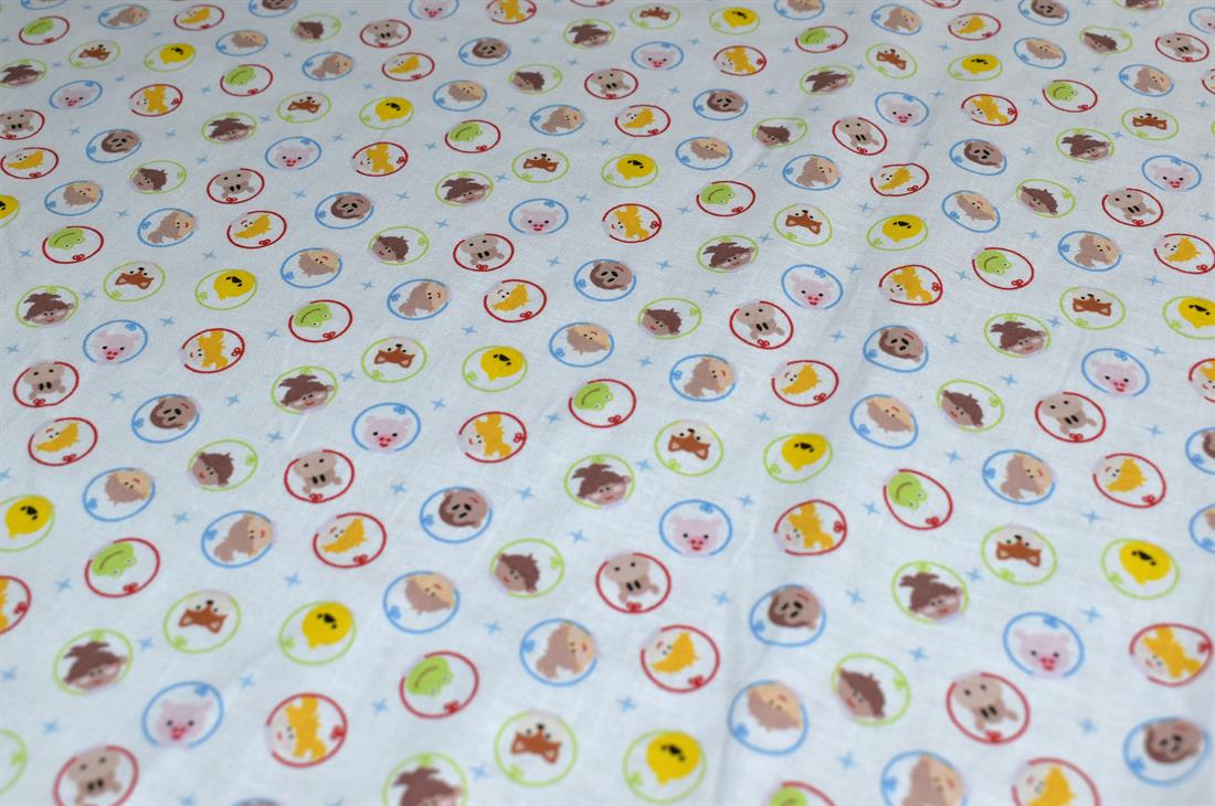 Cream Printed 100% Cotton Poplin Fabric