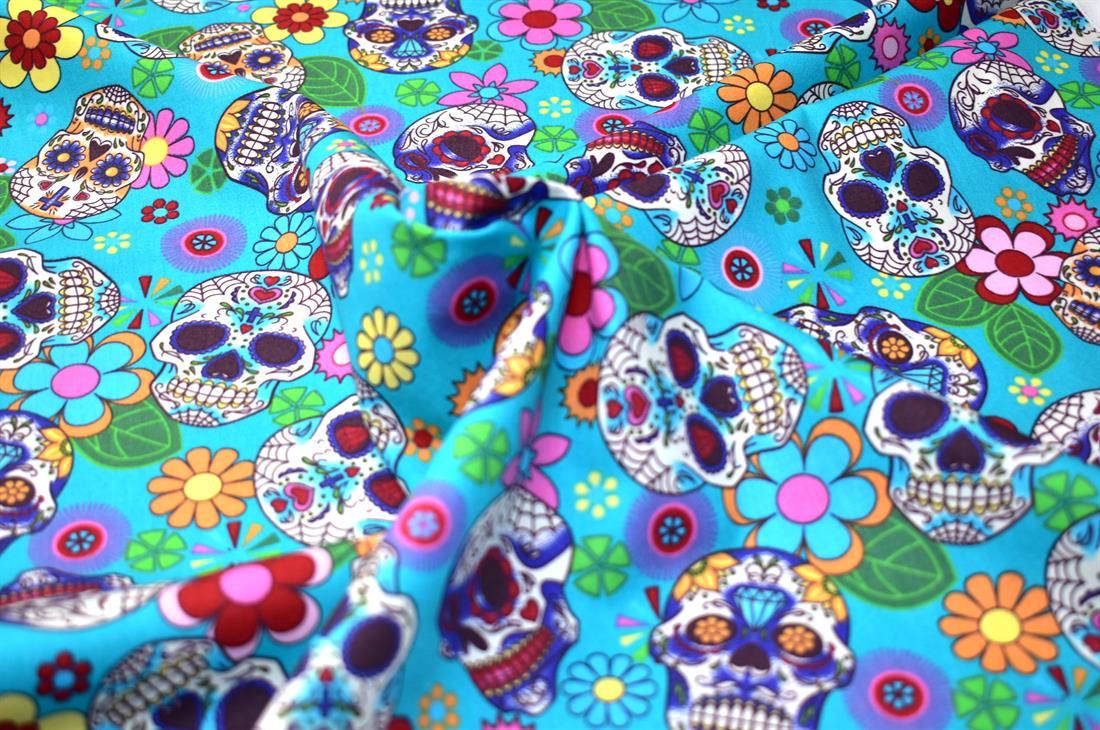 Skull Printed Crafty Cottons Poplin