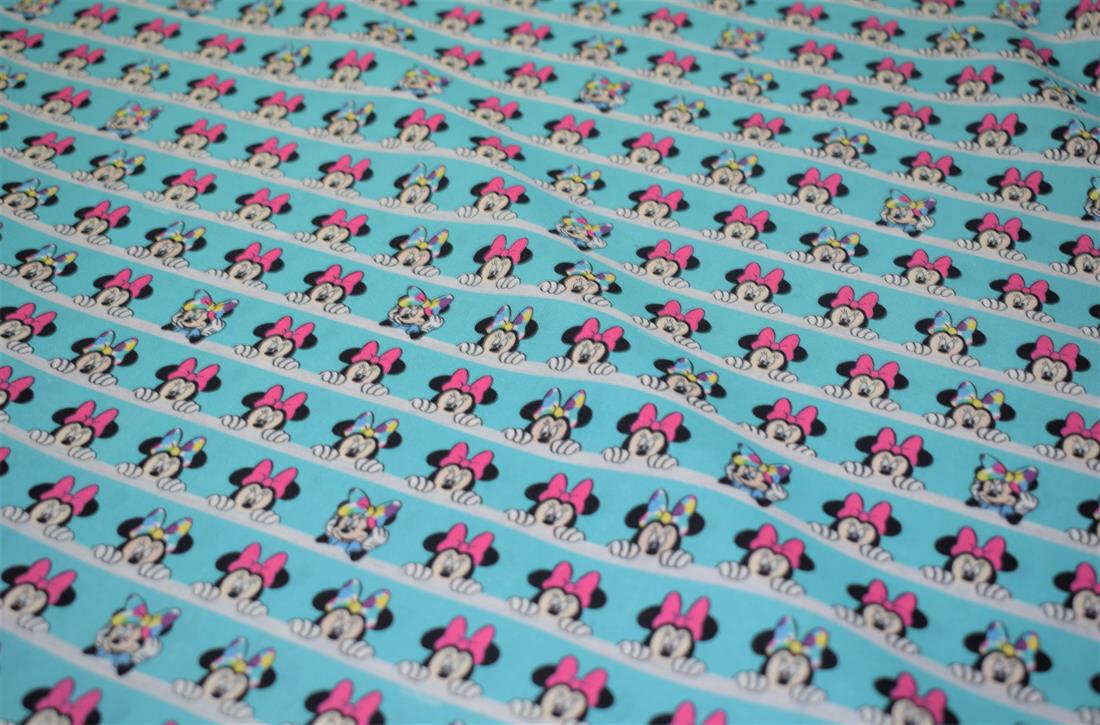 Turquoise Mickey Mouse Print Little Johnny Disney Minnie Play 100%…
