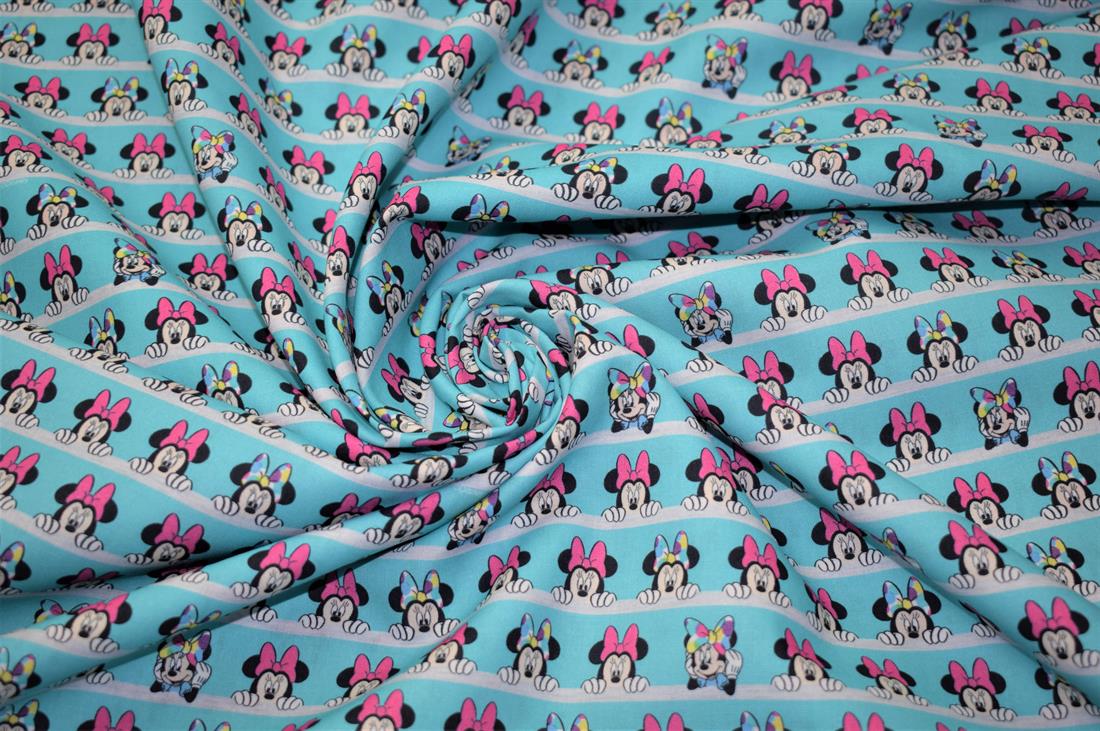 Turquoise Mickey Mouse Print Little Johnny Disney Minnie Play 100%…