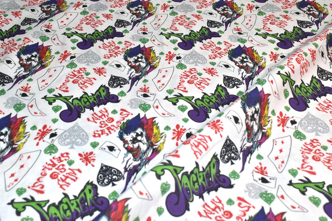 White Little Johnny Printed 100% Cotton Fabric