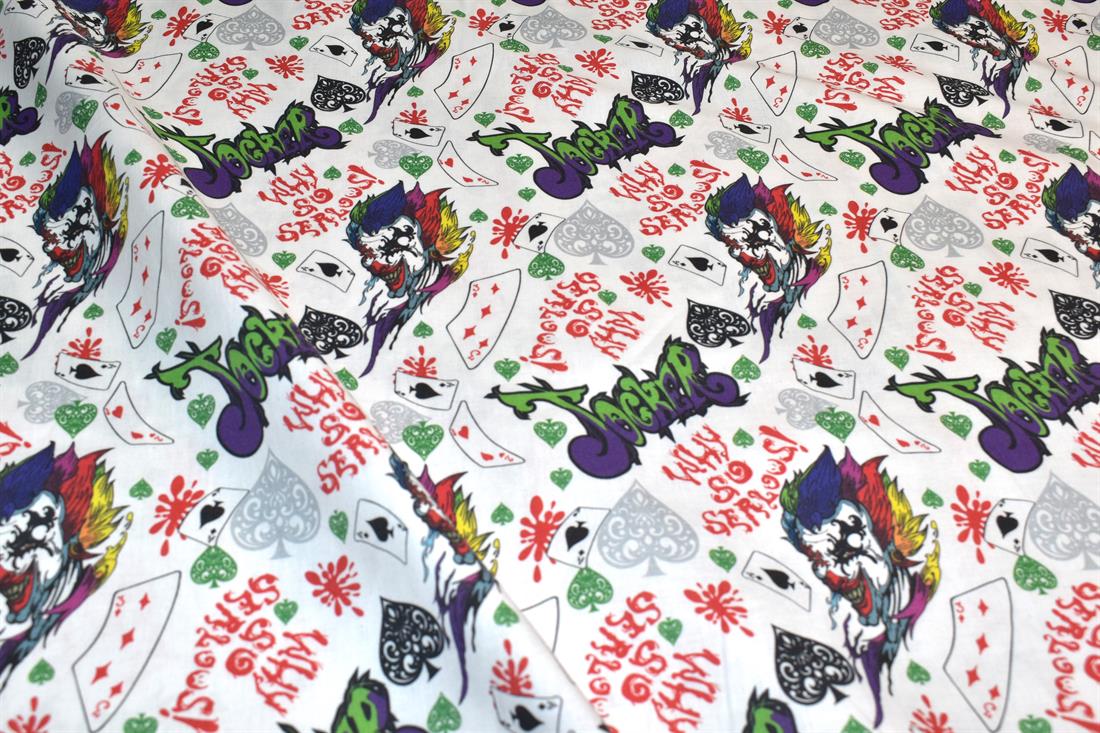 White Little Johnny Printed 100% Cotton Fabric