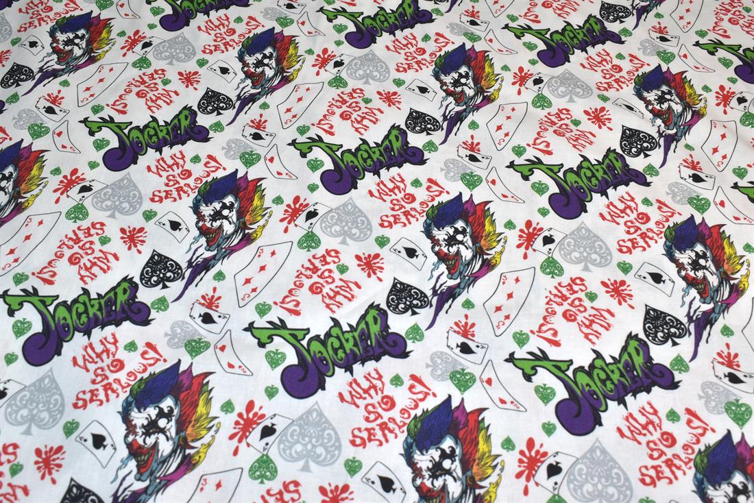 White Little Johnny Printed 100% Cotton Fabric