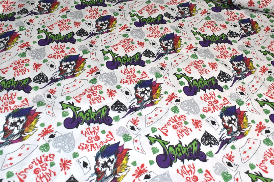 White Little Johnny Printed 100% Cotton Fabric