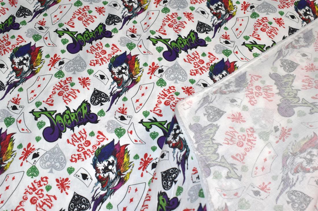 White Little Johnny Printed 100% Cotton Fabric