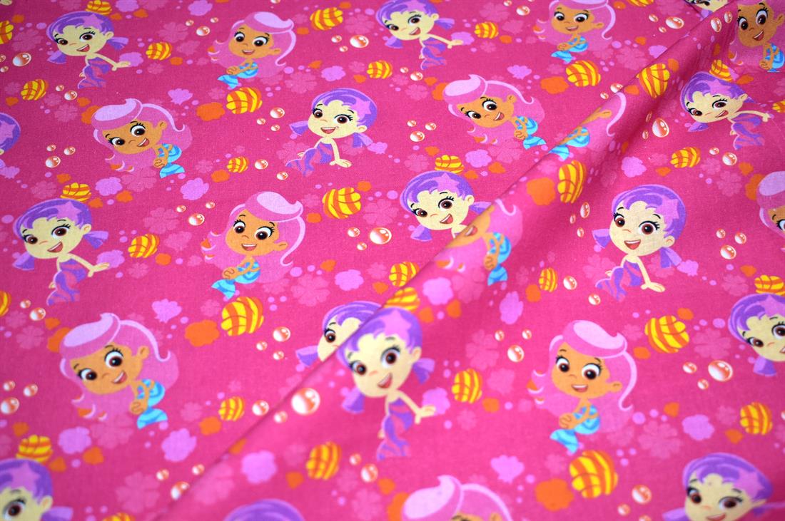 Pink Printed 100% Cotton Poplin Fabric