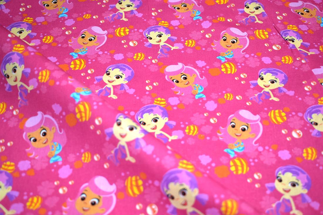 Pink Printed 100% Cotton Poplin Fabric