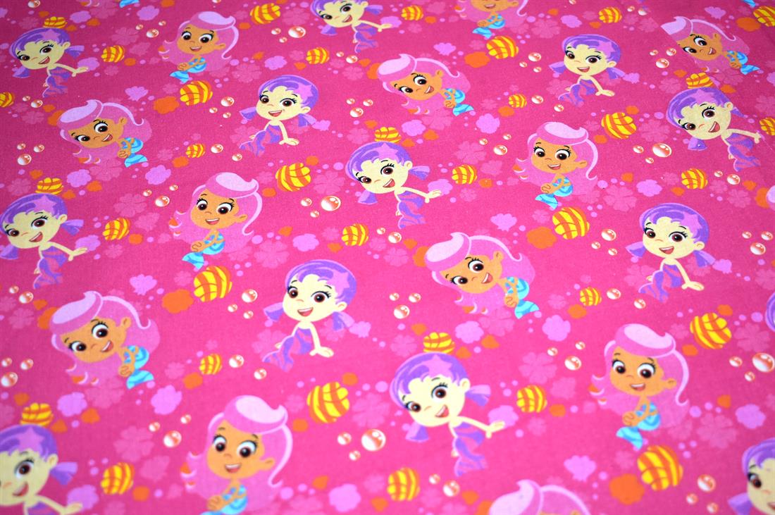 Pink Printed 100% Cotton Poplin Fabric