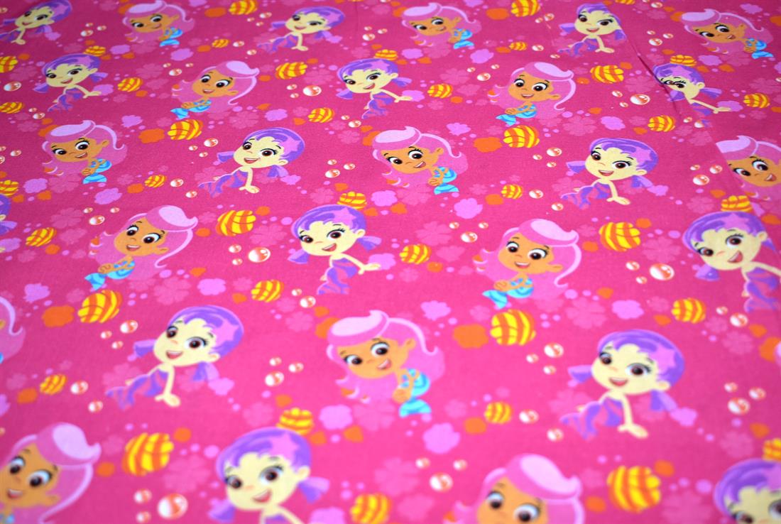 Pink Printed 100% Cotton Poplin Fabric