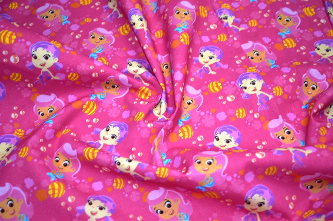Pink Printed 100% Cotton Poplin Fabric