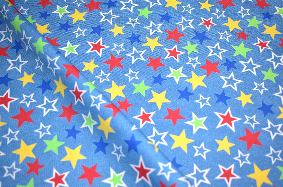 Blue Printed 100% Cotton Poplin Fabric