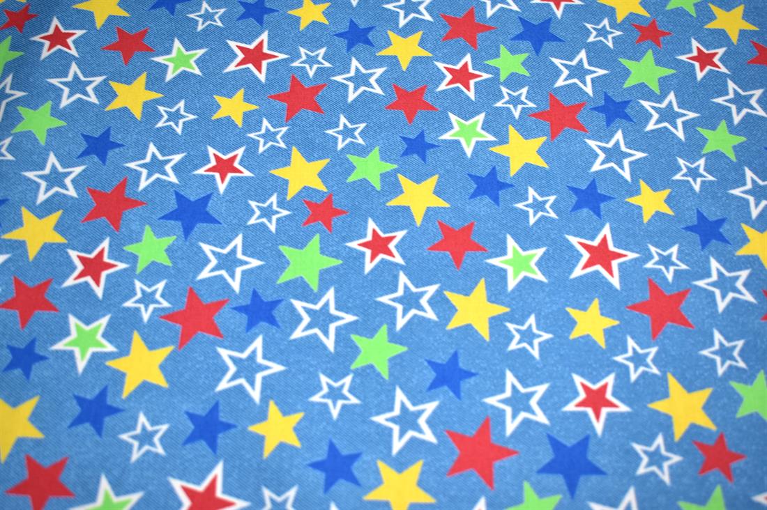 Blue Printed 100% Cotton Poplin Fabric
