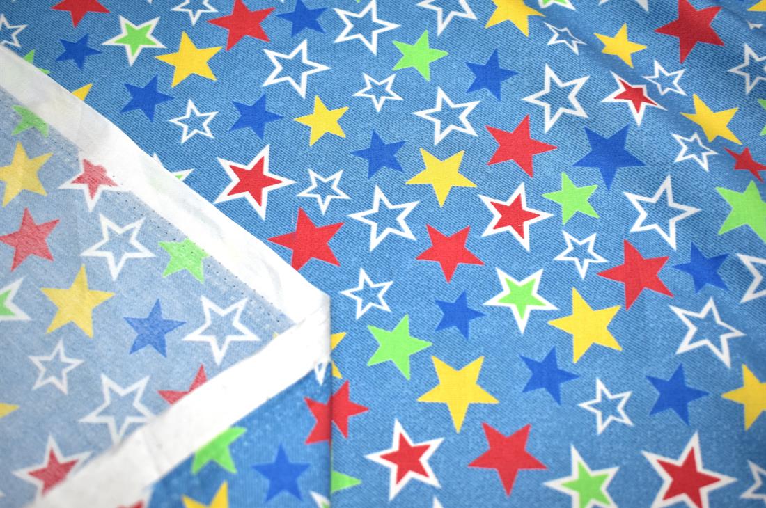 Blue Printed 100% Cotton Poplin Fabric